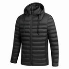 Men's USB-Heated Hooded Puffer Jacket – Water-Resistant Insulated Winter