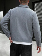 Men's Bomber Jacket with Collared Neckline