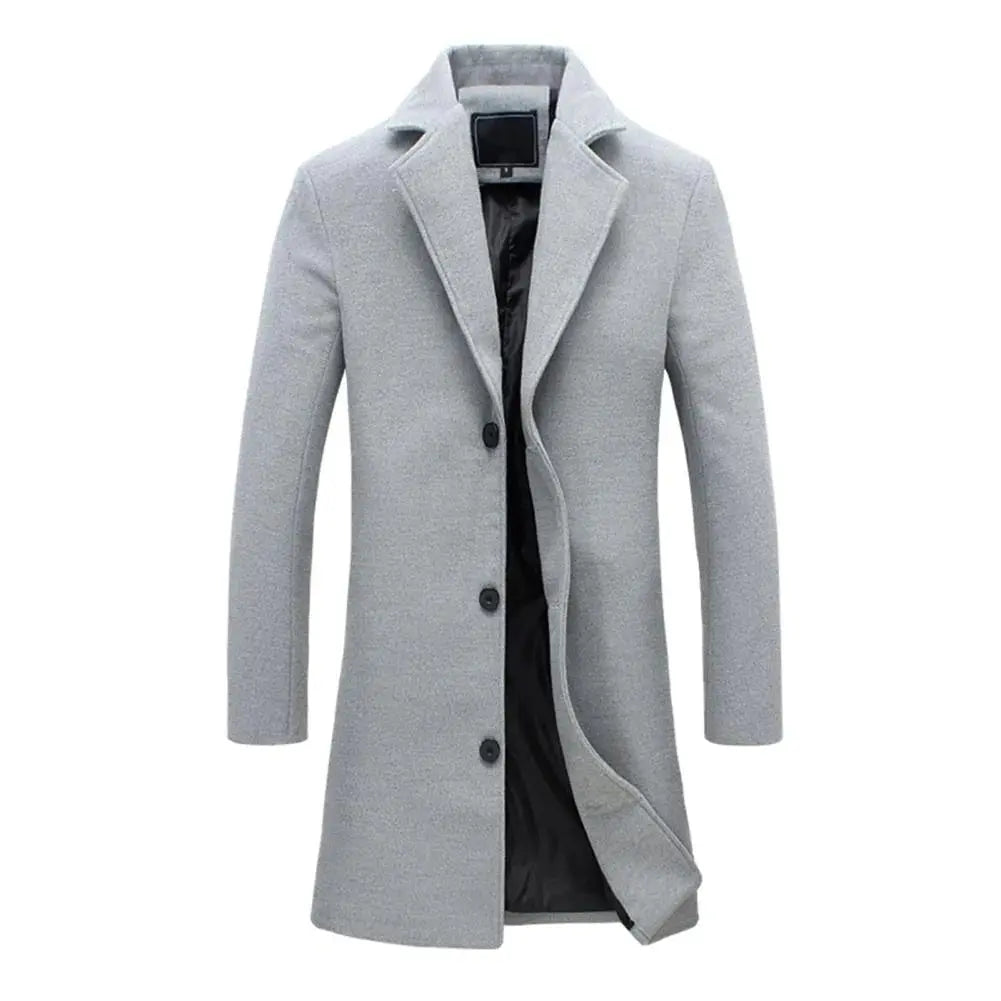 Men's Full-Length Winter Overcoat – Straight Cut