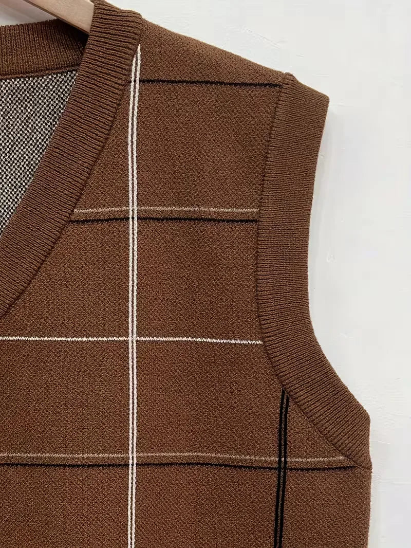 Men's Check Sleeveless Vest