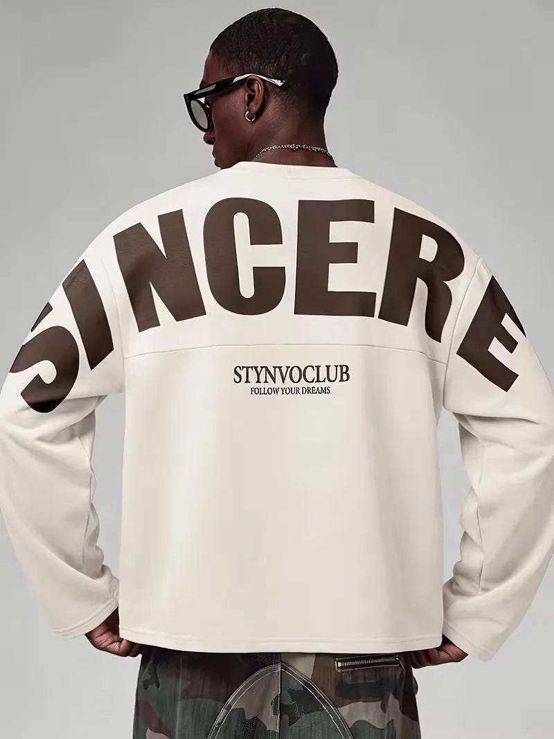 Men's Oversized Longsleeve with Bold Back Lettering