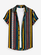 Men's Summer Resort Set – Printed Button-Up Shirt