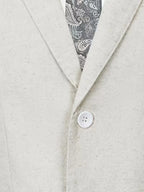 Men's Slim-Fit Linen Suit in Beige