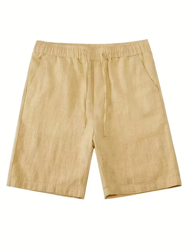 Men's Short Sleeve Shirt and Shorts Set in Apricot