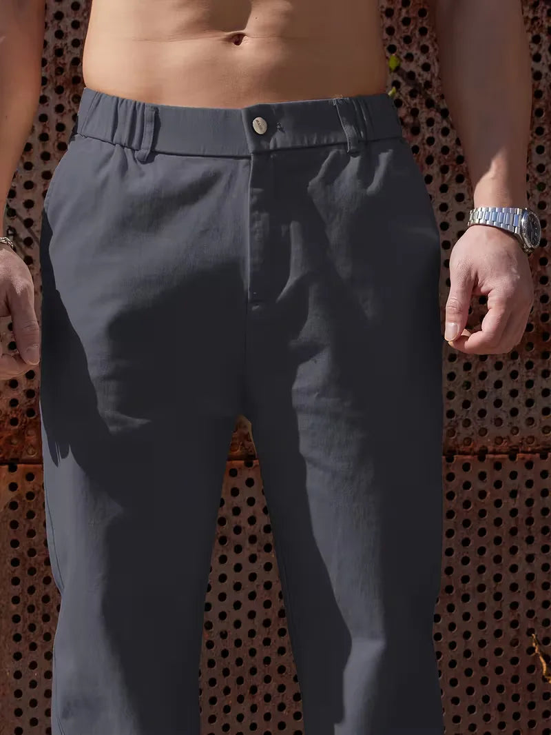 Men's Wide-Leg Trousers with Elasticated Waist