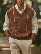 Men's Check Sleeveless Vest