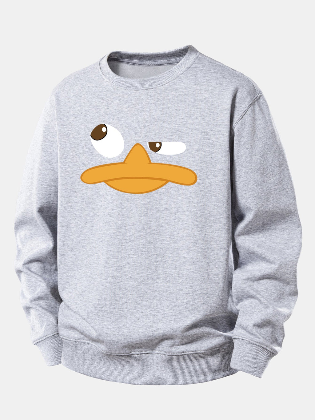Men's Cartoon Duck Face Graphic Sweatshirt