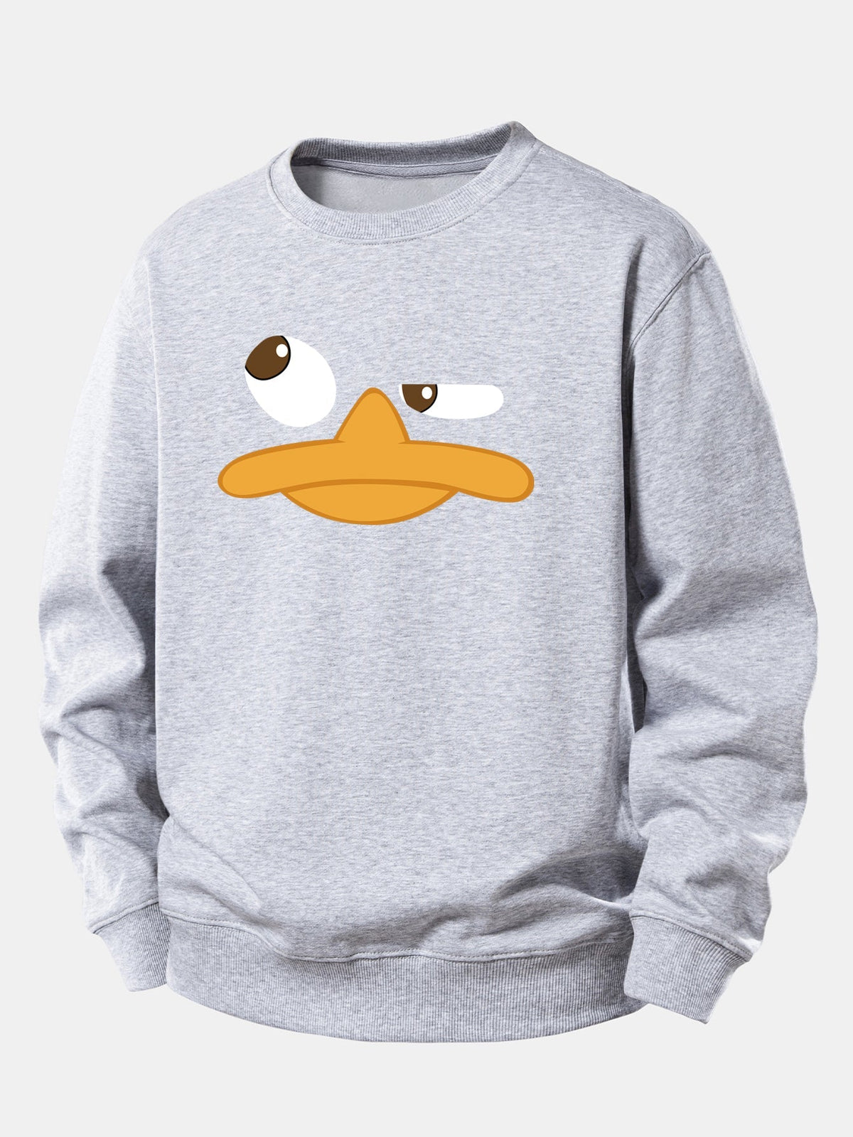 Men's Cartoon Duck Face Graphic Sweatshirt