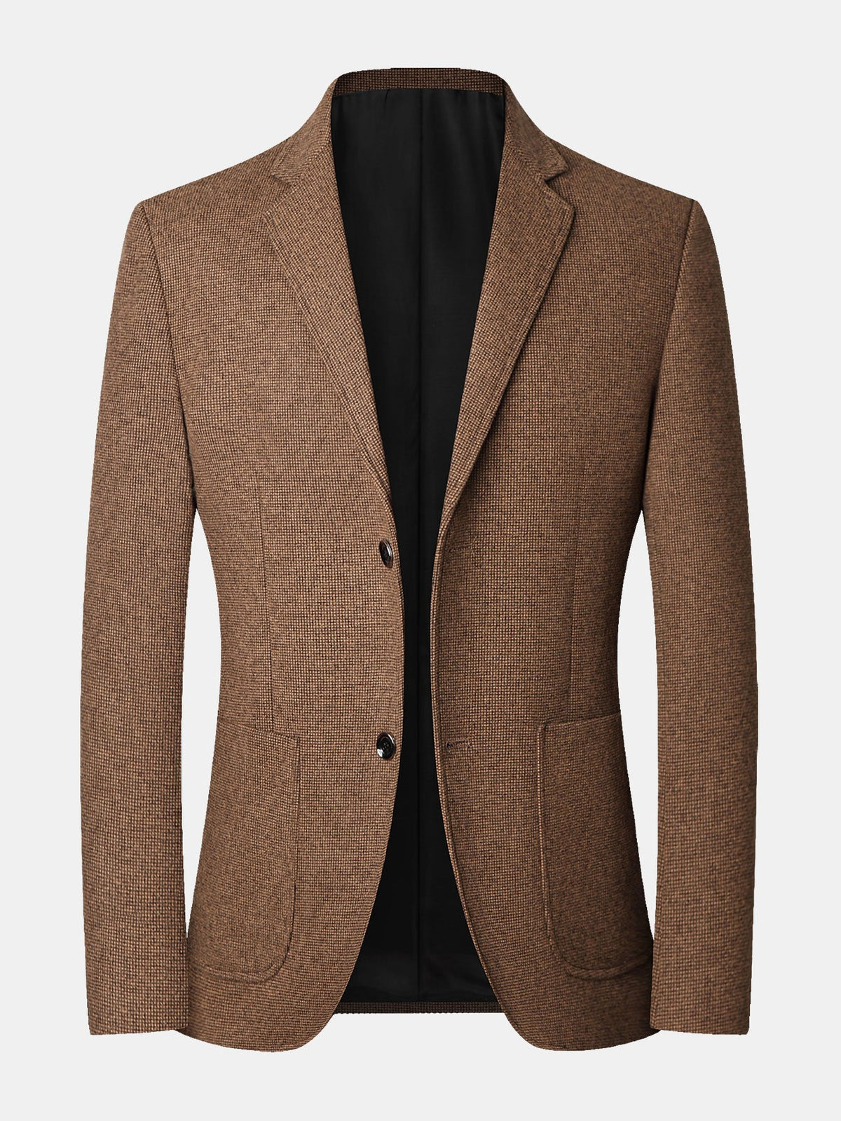 Men's Fine Check wool-blend Look Blazer with Notched Lapels