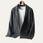 Men's Soft Wool-Blend Knit Cardigan with Suit Collar