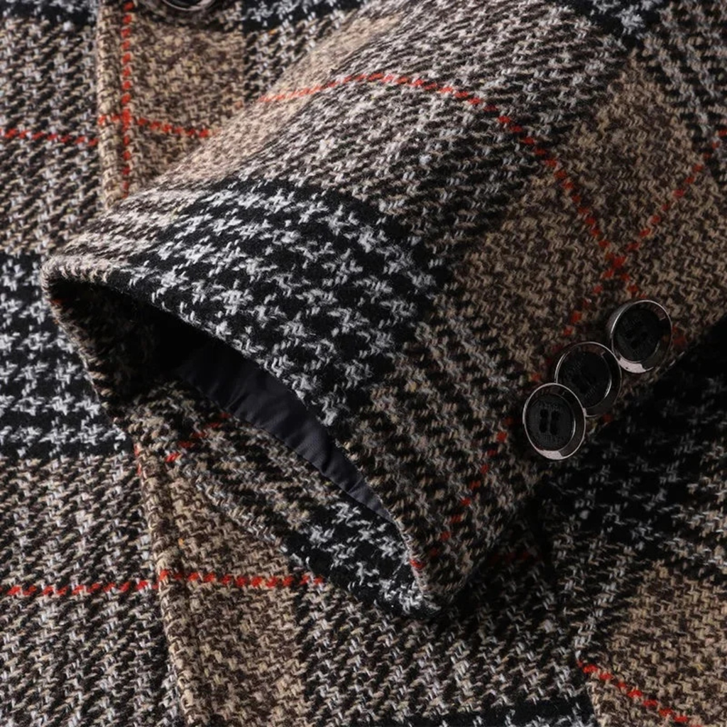 Men's Slim-Fit Check Tweed-Style Blazer
