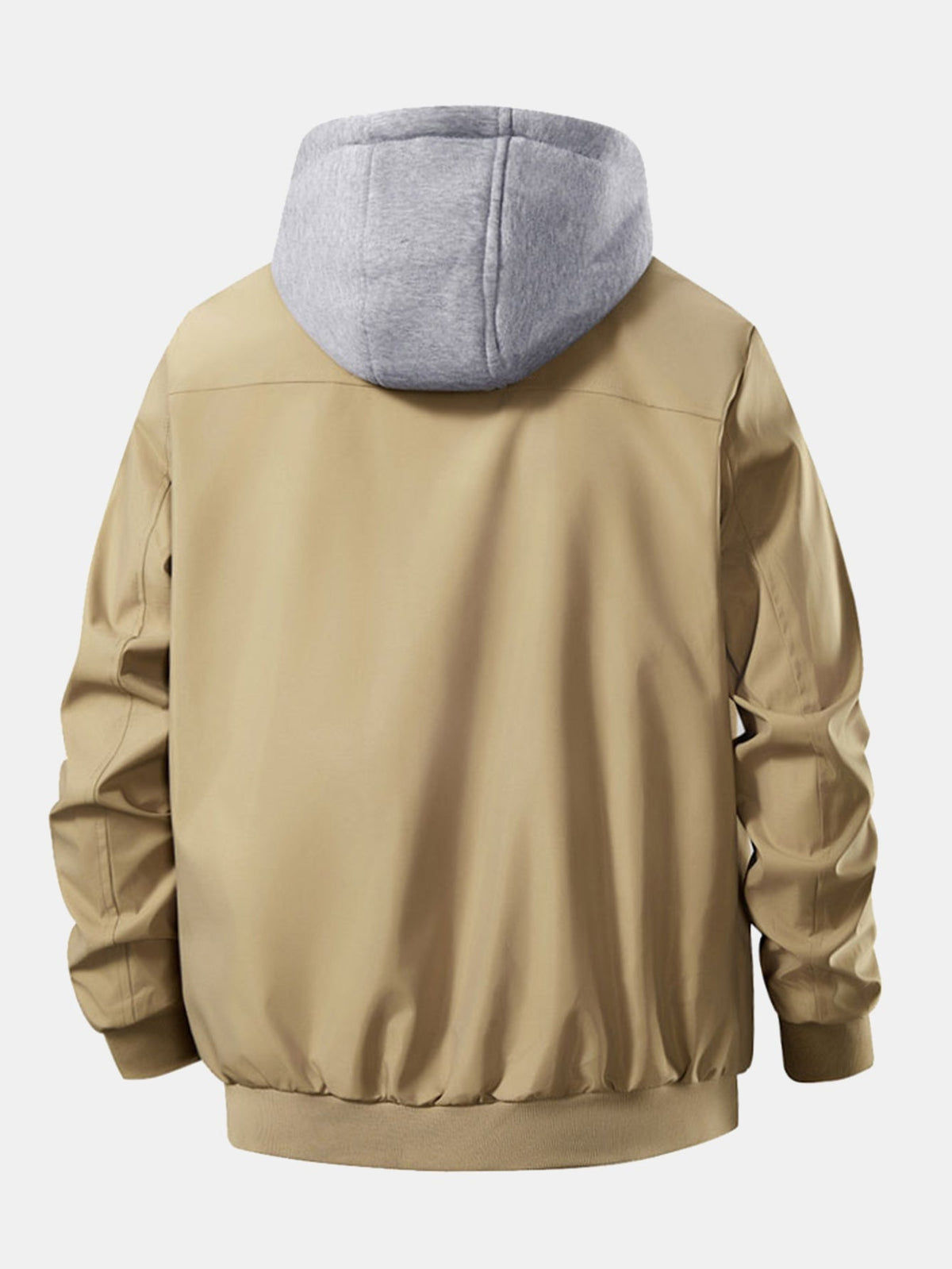 Men's Zip-Up Bomber Jacket with Detachable Hood