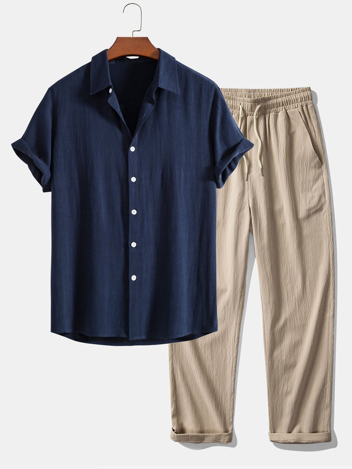 Men's Textured Two-Piece Set – 7 Colour Options