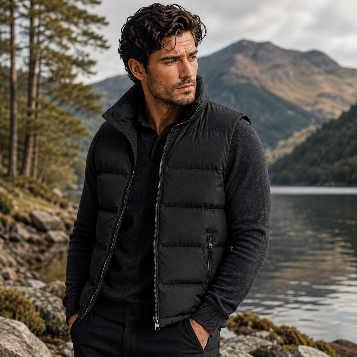 Men's Padded Puffer Gilet – Lightweight Quilted Vest