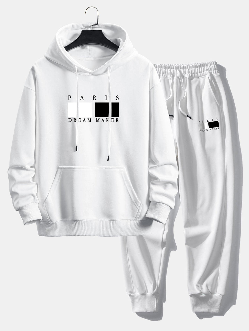 Men's Relaxed Hoodie Tracksuit – Cotton Blend Jogger Set