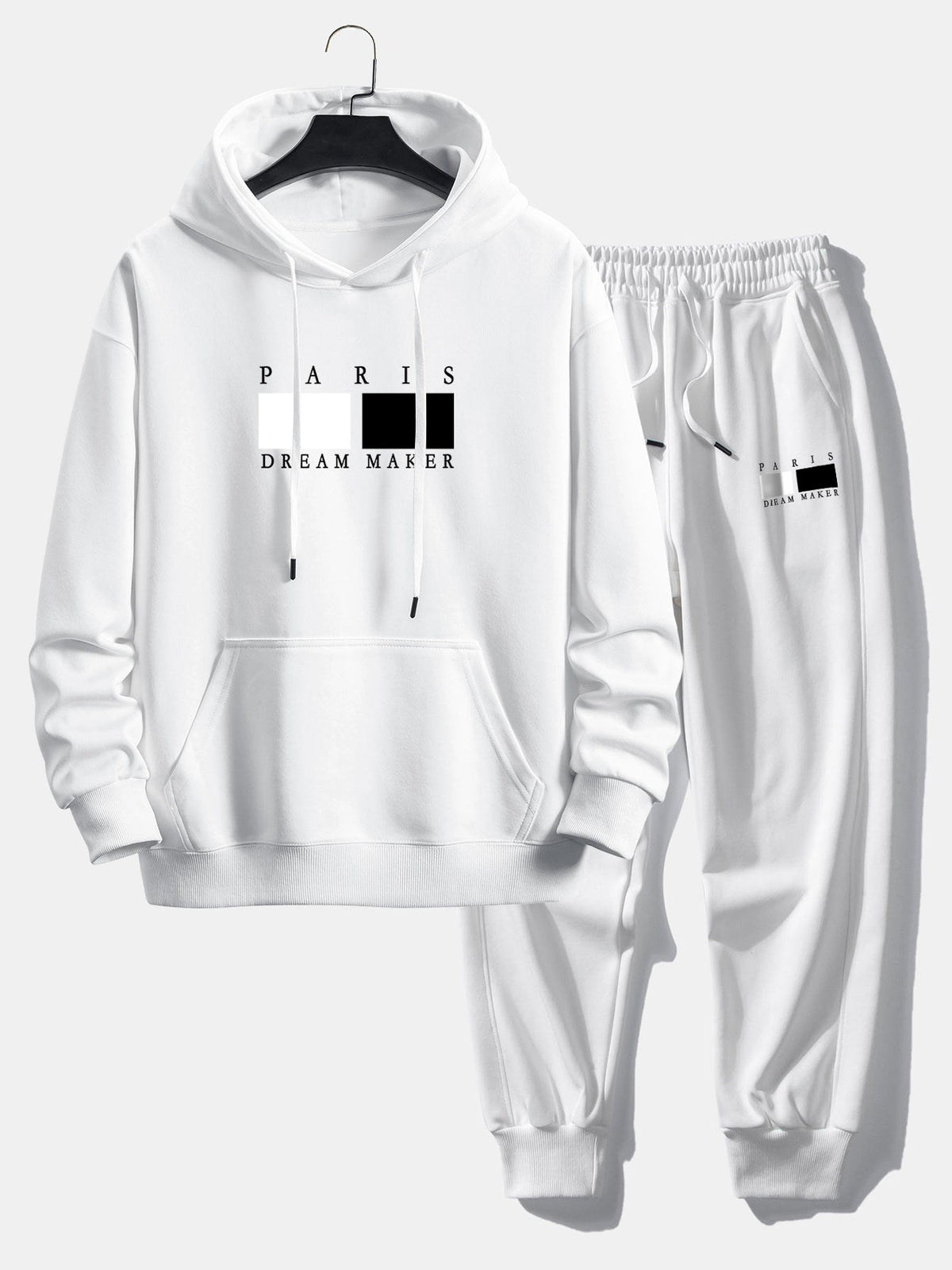 Men's Relaxed Hoodie Tracksuit – Cotton Blend Jogger Set
