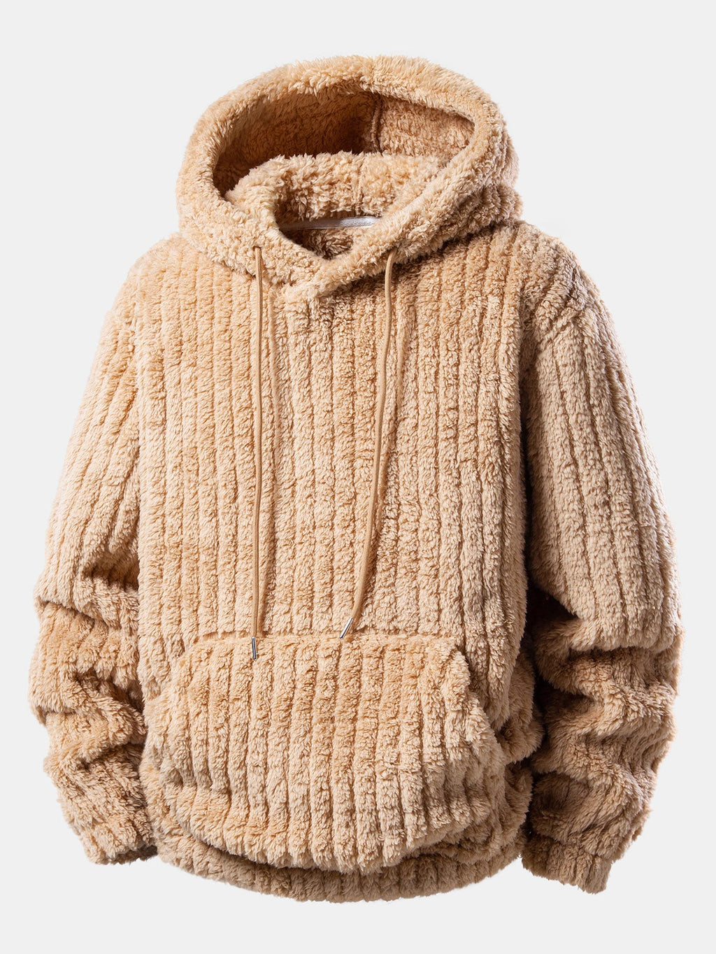 Men's Winter Teddy Co-Ord Tracksuit – Ribbed Pullover Hoodie