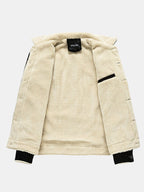 Men's Sherpa-Lined Corduroy Jacket with Button Front