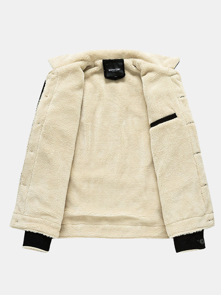 Men's Sherpa-Lined Corduroy Jacket with Button Front