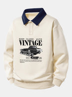 Men's Relaxed Fit Printed Polo Sweatshirt