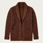 Men's Chunky Cable-Knit Shawl-Collar Cardigan