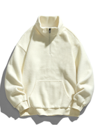 Men's Teddy Fleece Half-Zip Sweatshirt – Relaxed Fit Warm Pullover