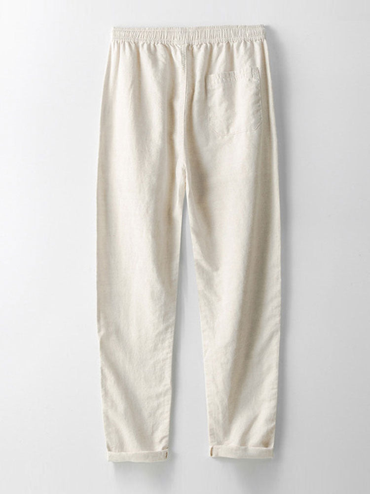 Men's Printed Cuban Shirt and linen-look Blend Trousers
