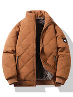 Men's Faux Fur-Lined Quilted Winter Jacket