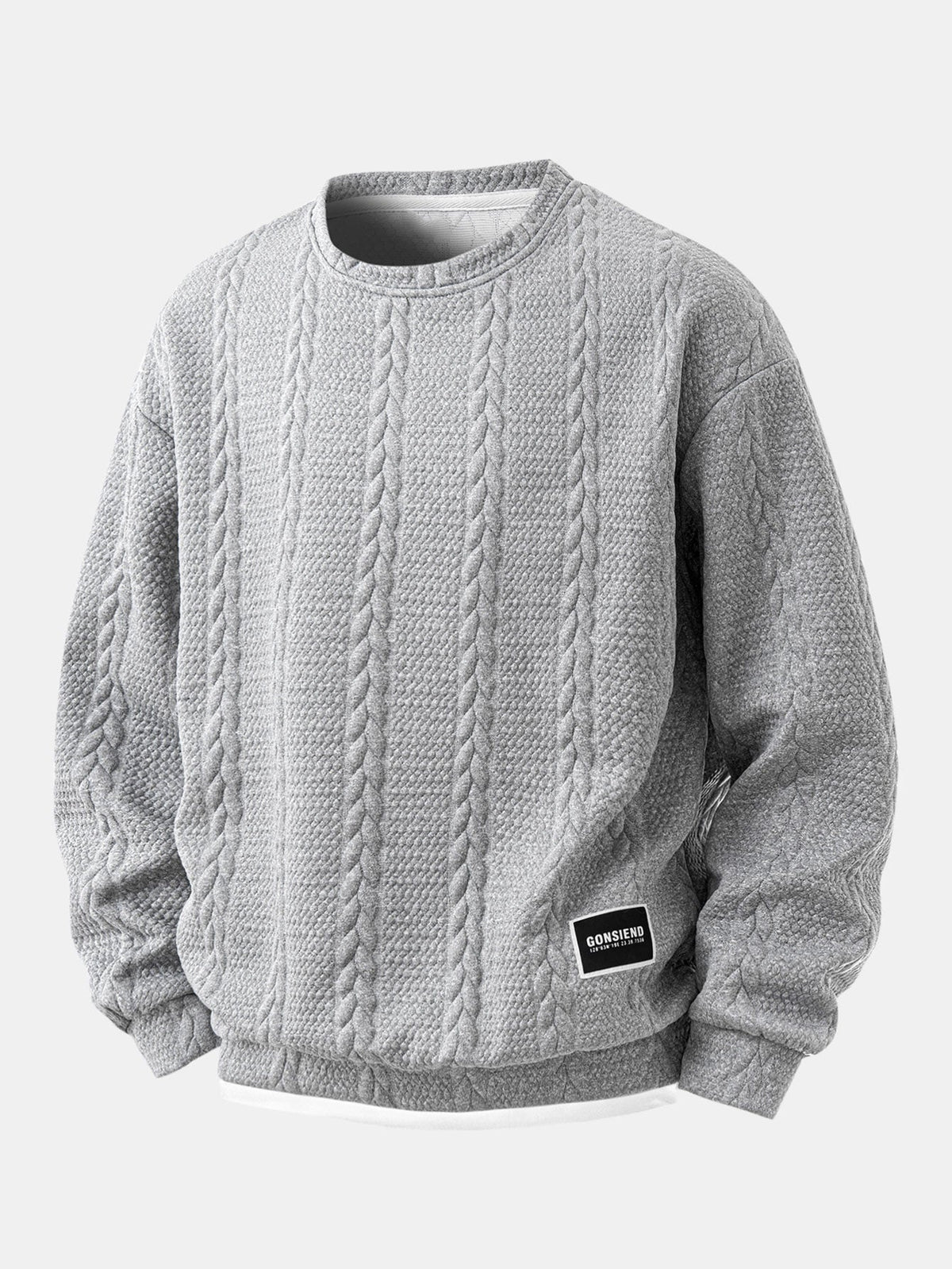 Men's Cable Textured Jacquard Sweatshirt