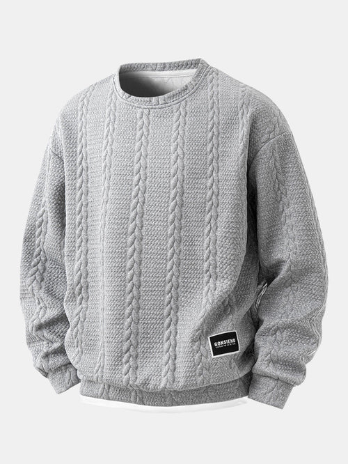 Men's Cable Textured Jacquard Sweatshirt