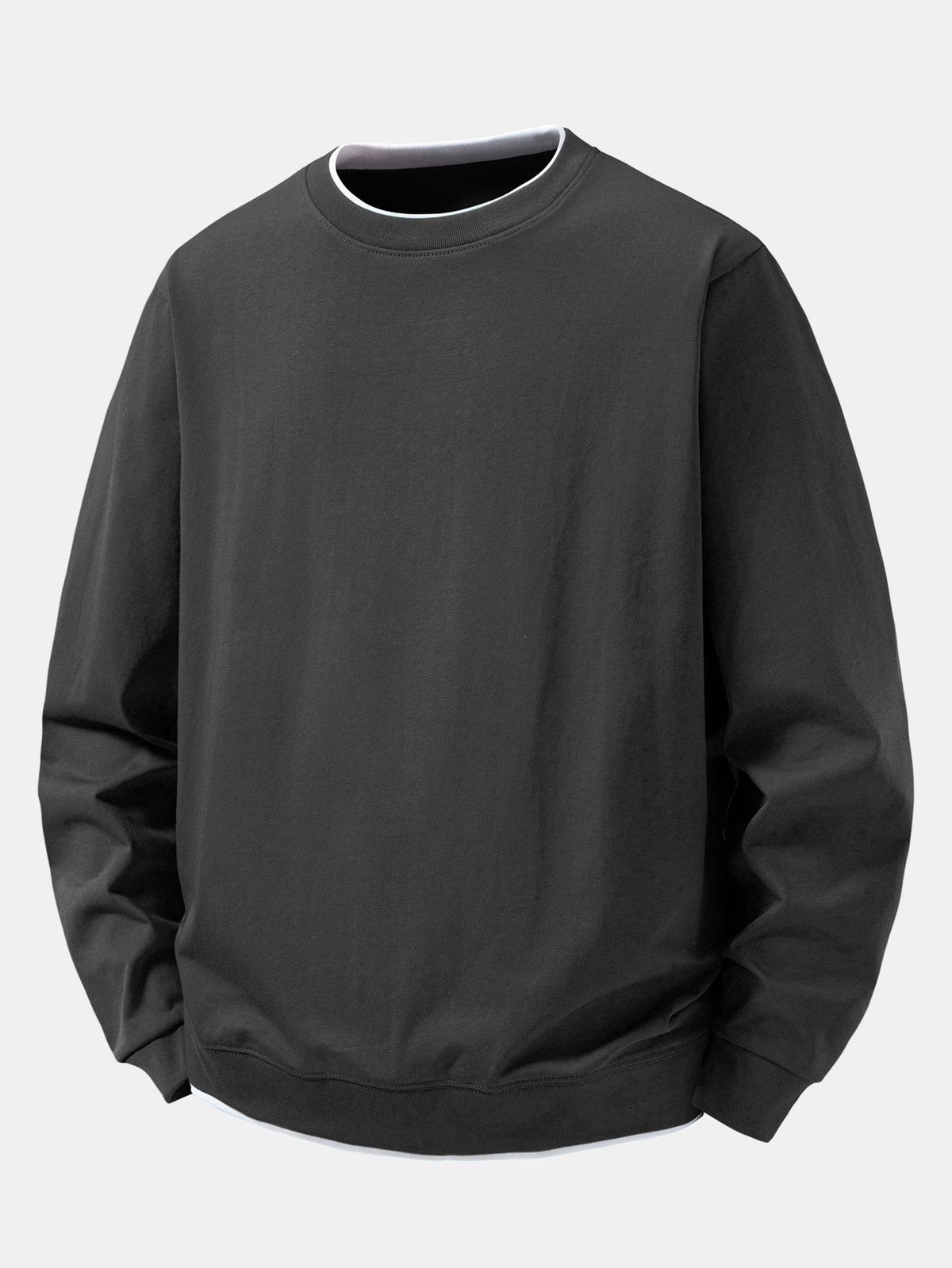 Men's Cotton Blend Layered Crew Neck Sweatshirt