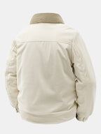 Men's Sherpa-Lined Corduroy Jacket with Snap Buttons