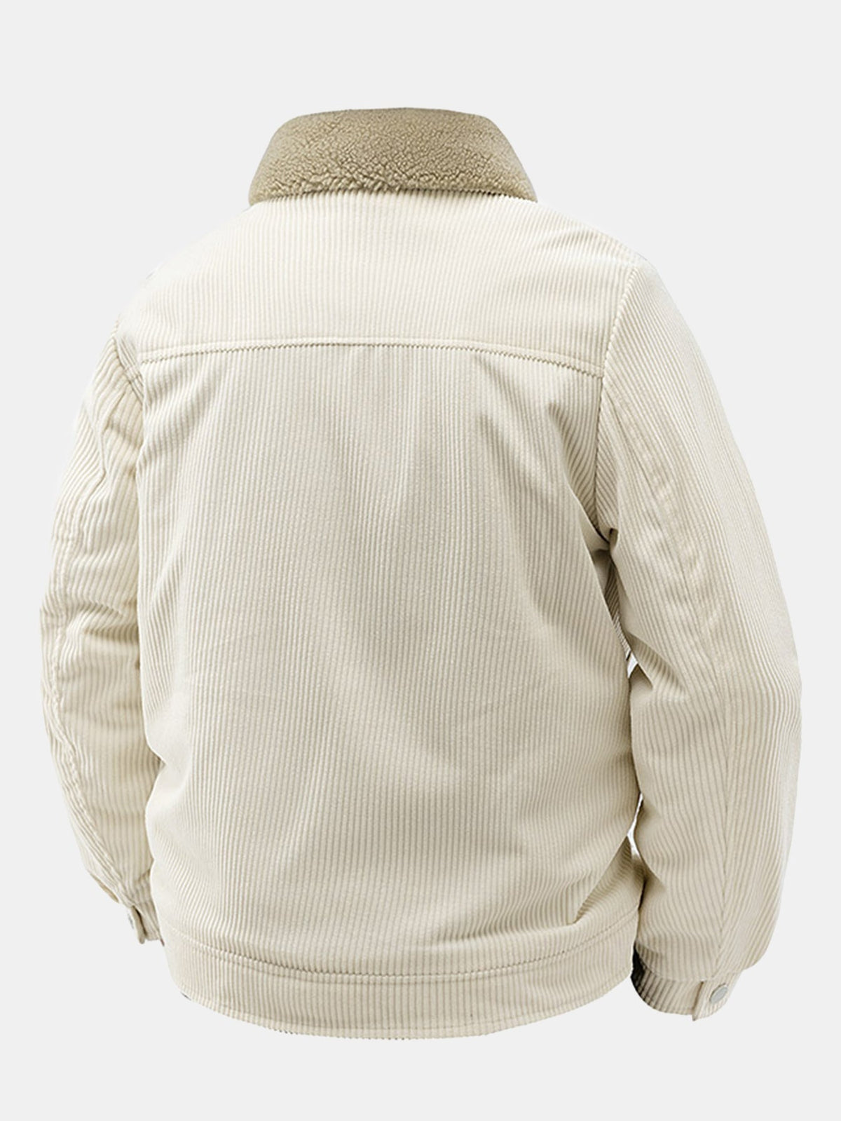 Men's Sherpa-Lined Corduroy Jacket with Snap Buttons