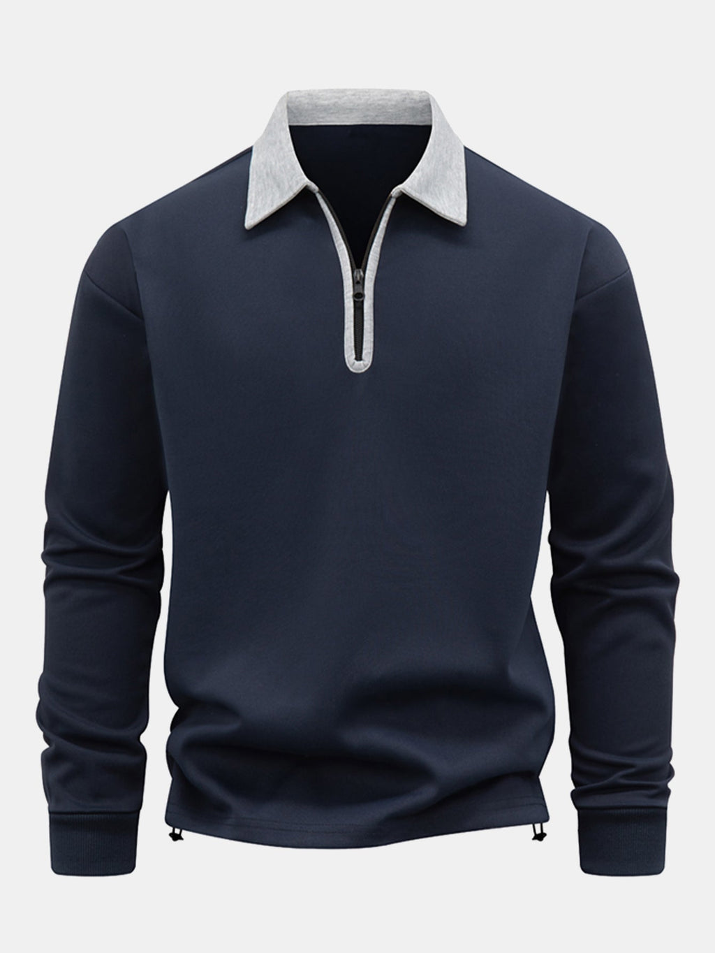 Men's Relaxed Fit Quarter-Zip Polo Sweatshirt