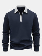 Men's Relaxed Fit Quarter-Zip Polo Sweatshirt