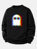 Men's Relaxed Fit Graphic Sweatshirt – Playful Printed Crew Neck Pullover
