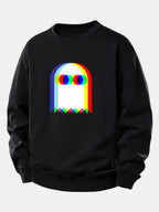 Men's Relaxed Fit Graphic Sweatshirt – Playful Printed Crew Neck Pullover