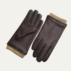 Men's Leather-Look Driving Gloves – Warm Knit Lining