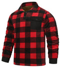 Men's Jumper with V-Neck in Check Pattern