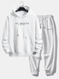 Men's Relaxed Cotton Blend Tracksuit – Printed Hoodie and Joggers