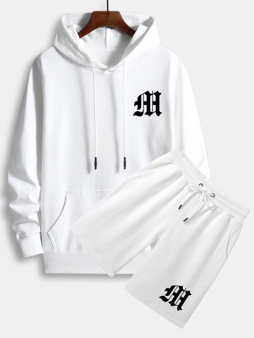 Men's Printed Hoodie and Shorts Set – Relaxed Casual Co-Ord