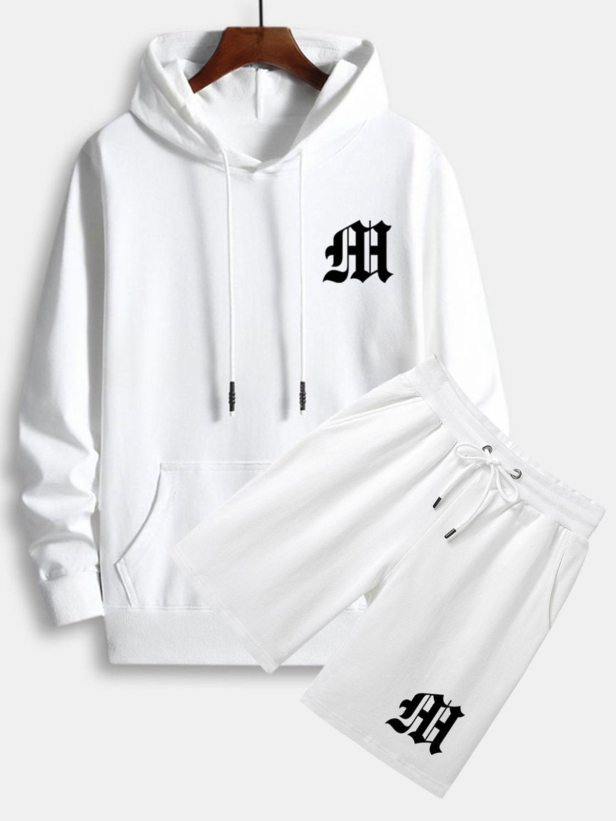 Men's Printed Hoodie and Shorts Set – Relaxed Casual Co-Ord