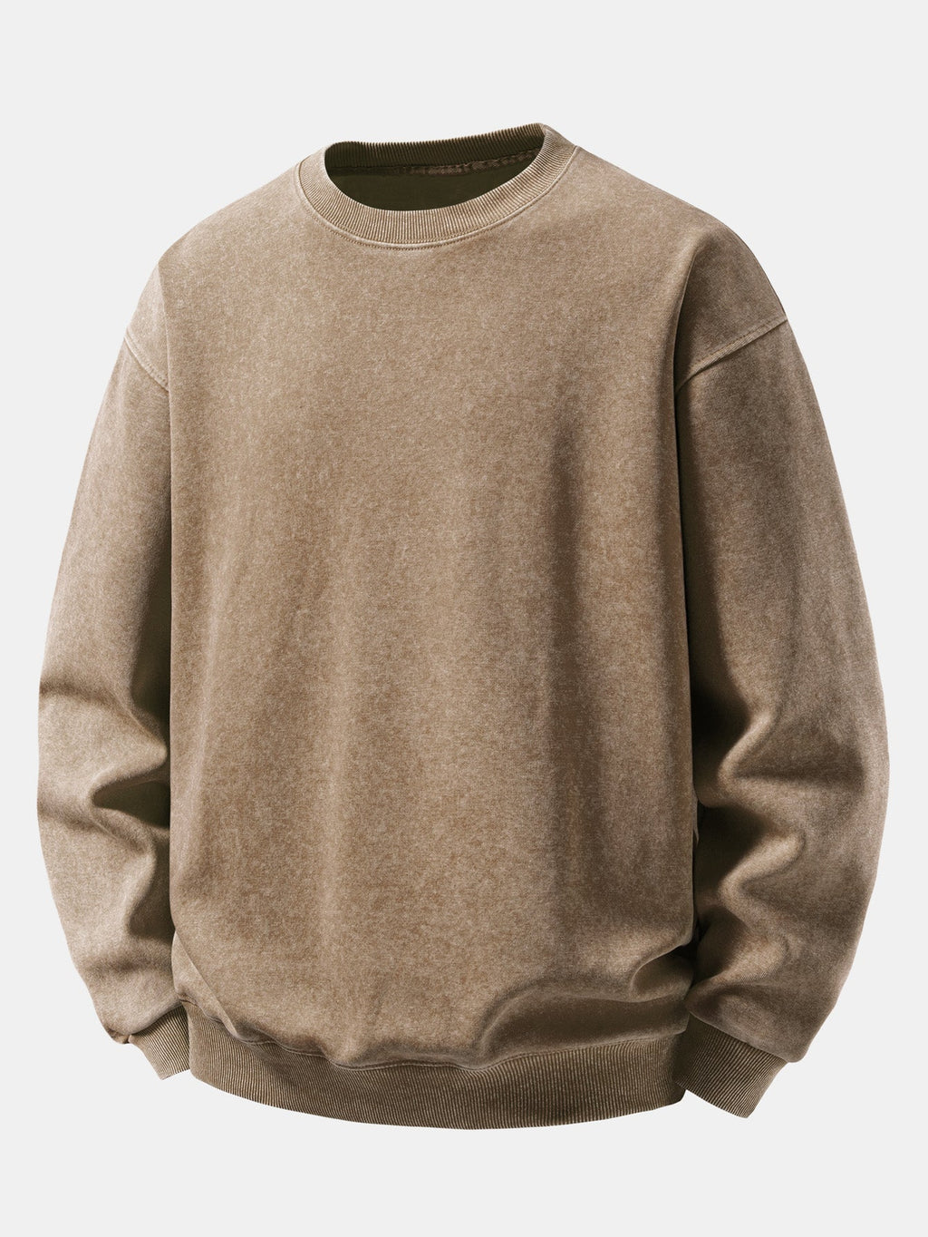 Men's Vintage Washed Cotton Crew Neck Sweatshirt