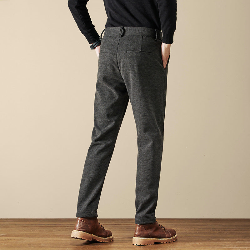 Men's Wool-Blend Trousers with Double Pleats