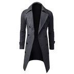 Men's Double-Breasted Longline Trench Coat
