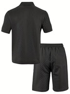 Men's Jacquard Polo and Shorts Set