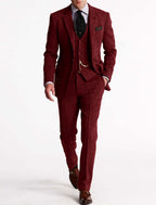 Men's Three-Piece Tweed-Style Suit – Vintage Cut