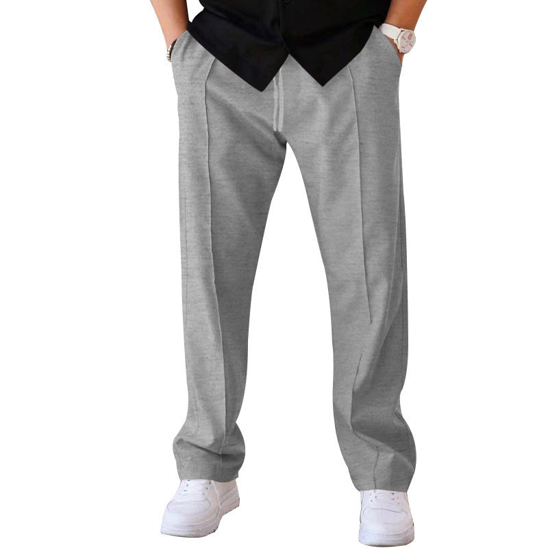 Men's Pleated Wide-Leg Trousers – Lightweight Relaxed Pants
