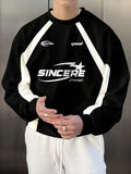 Men's Colour-Block Raglan Sweatshirt with Front Print