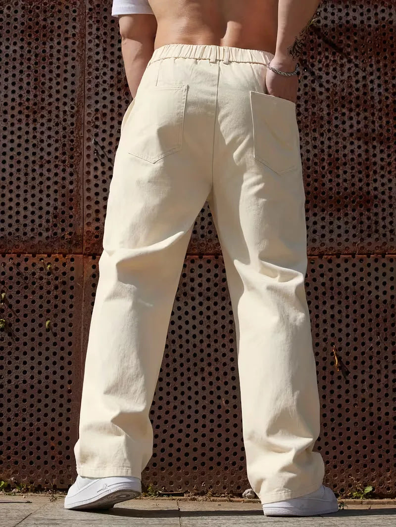 Men's Wide-Leg Trousers with Elasticated Waist